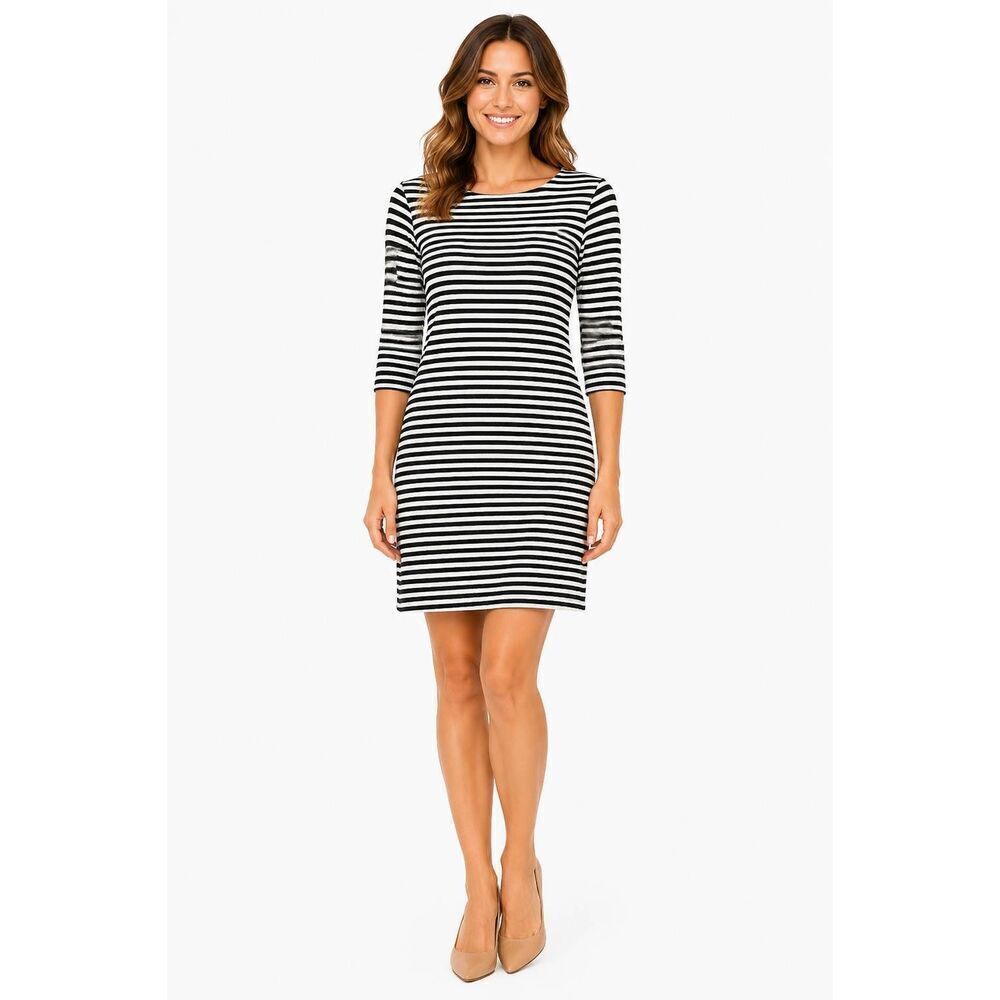 Old Navy Striped Shift Dress Small Black White